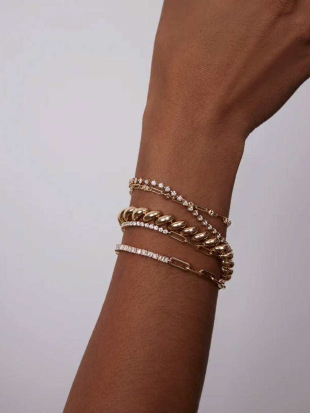 KINN Serena Baguette Tennis Link Bracelet Diamond - Picture 4 of 6
